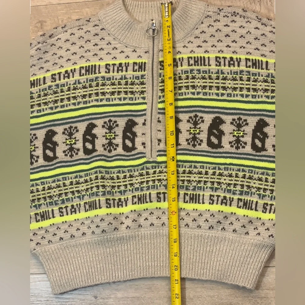 Urban Outfitters BDG Stay Chill Half Zip Cropped Sweater Size Medium - Picture 7 of 8